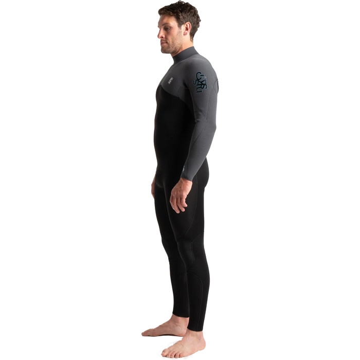 2024 C-Skins Mens Session 3/2mm GBS Back Zip Wetsuit C-SE32MBZ - Black / Charcoal Diamond / Ultra Cyan